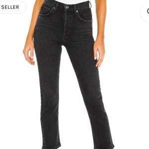 AGOLDE Riley new high rise straight jeans black